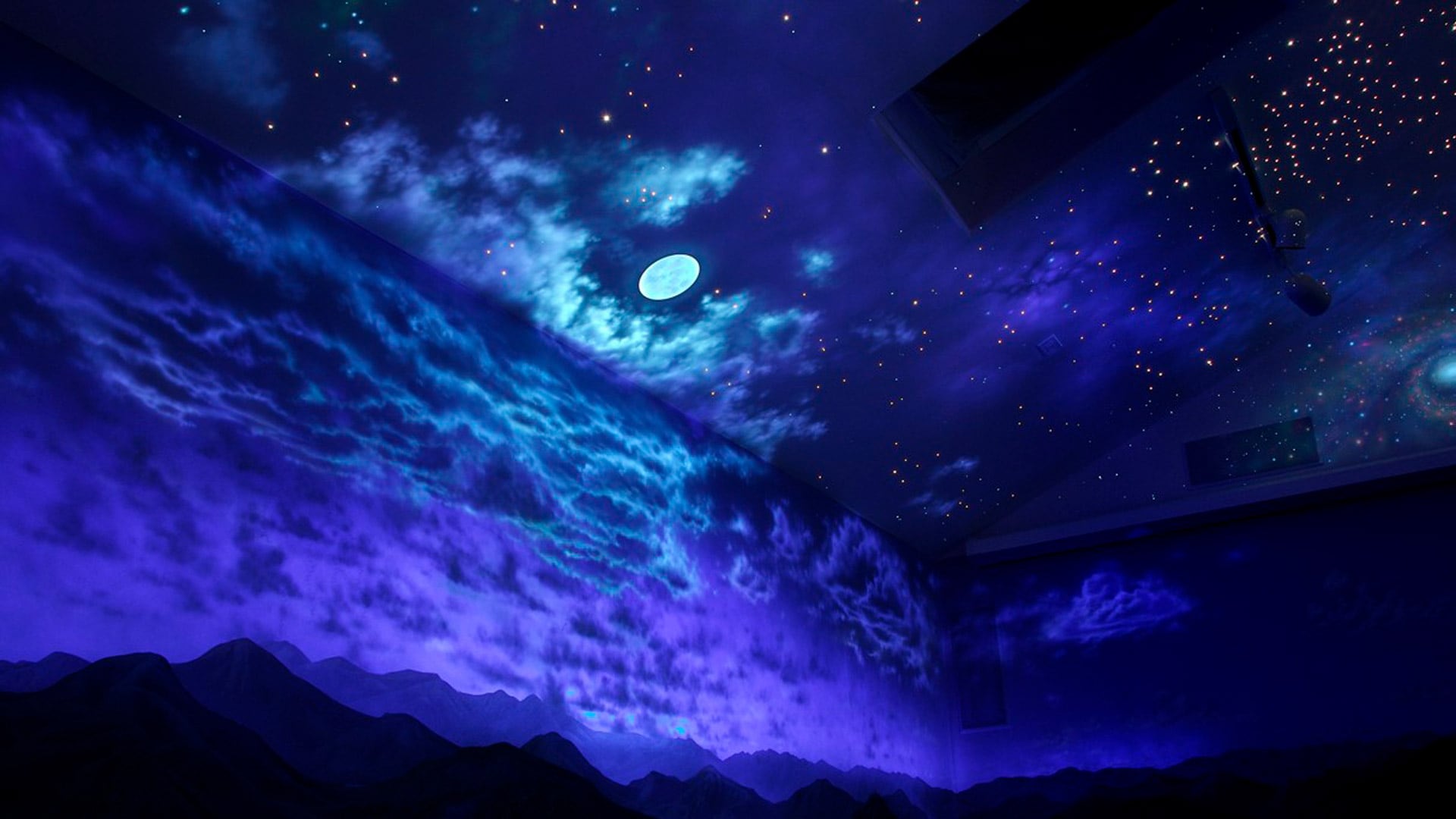 Adding a sky to your space will instantly add calm, mystery, wonder, and whichever mood you would like to create.