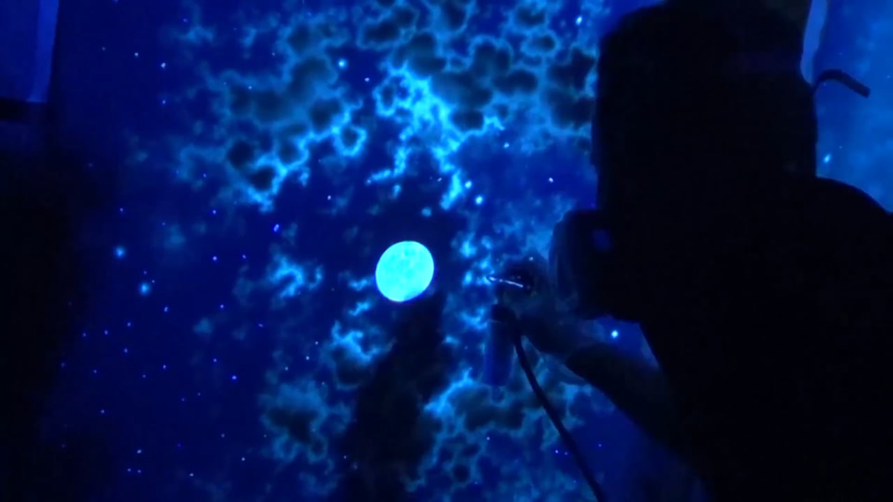 Oak Tree Sky Black Light Mural