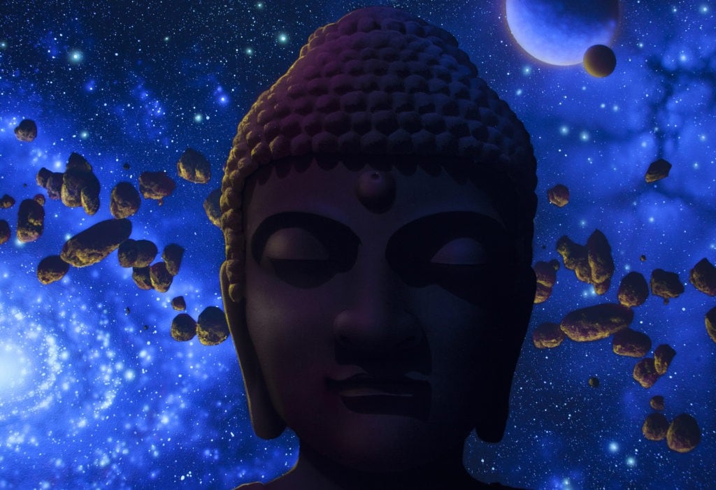 Interstellar Buddha (black light)