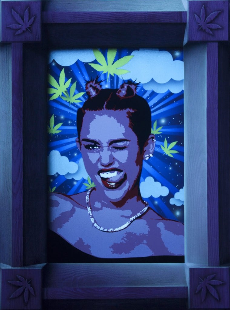 Miley Cyrus Canvas for Happyland (black light)