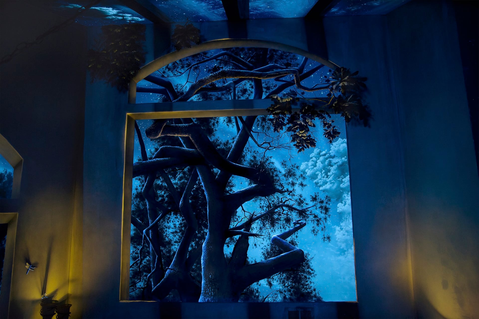 Mighty Oak Tree Black Light Mural