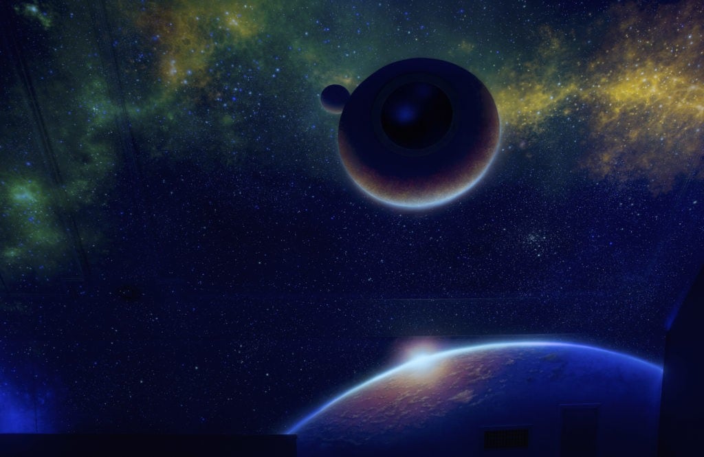 Outer Space Blue Sky Mural