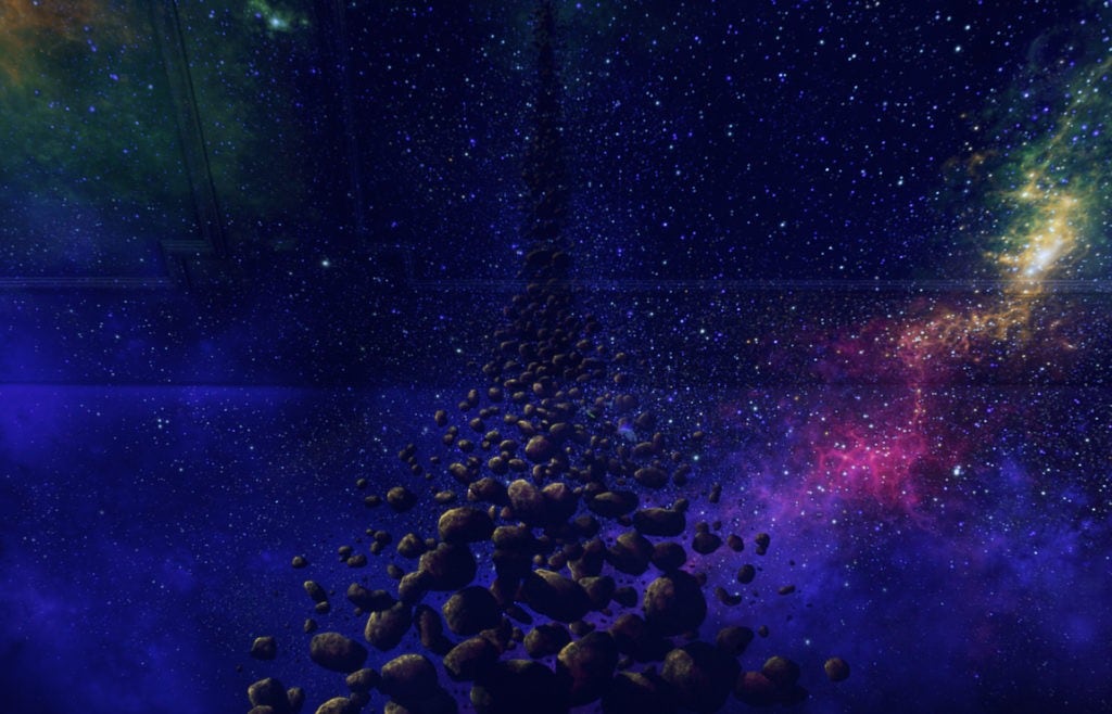 Outer Space Blue Sky Mural