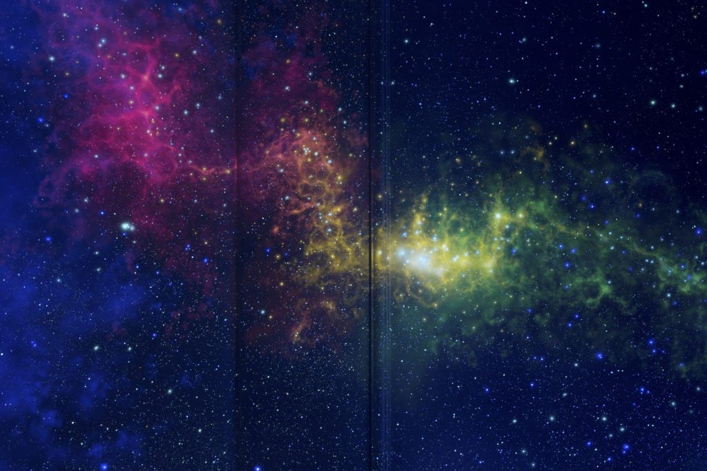 Outer Space Blue Sky Mural
