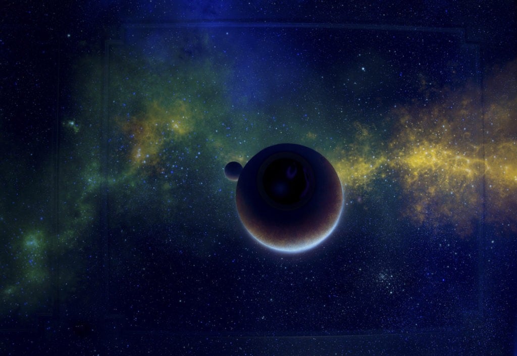 Outer Space Blue Sky Mural