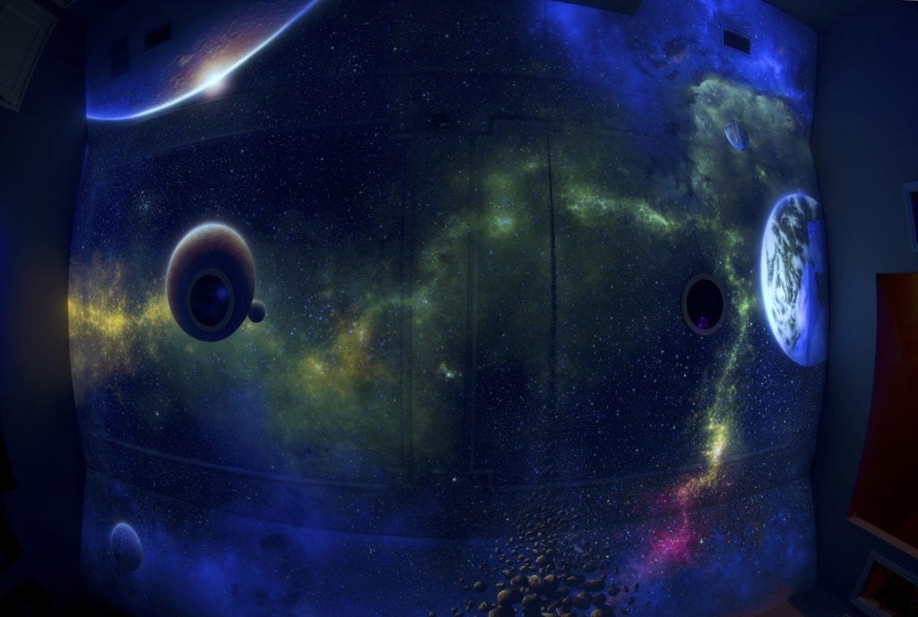 Outer Space Blue Sky Mural