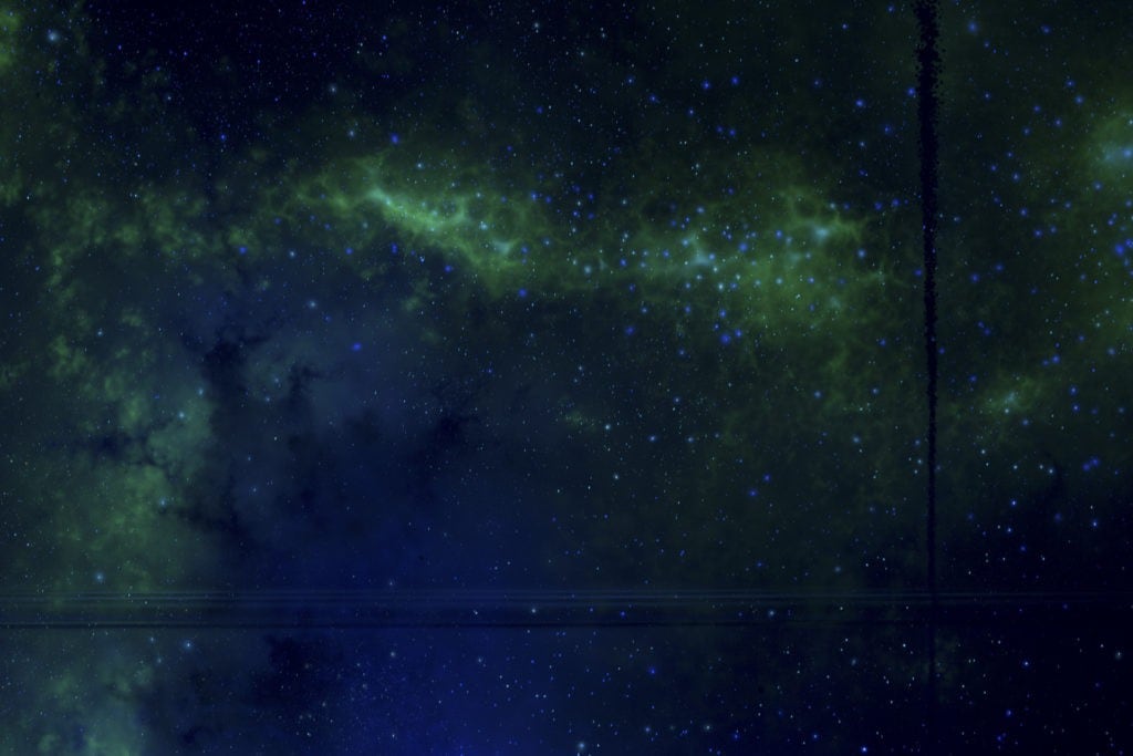 Outer Space Blue Sky Mural